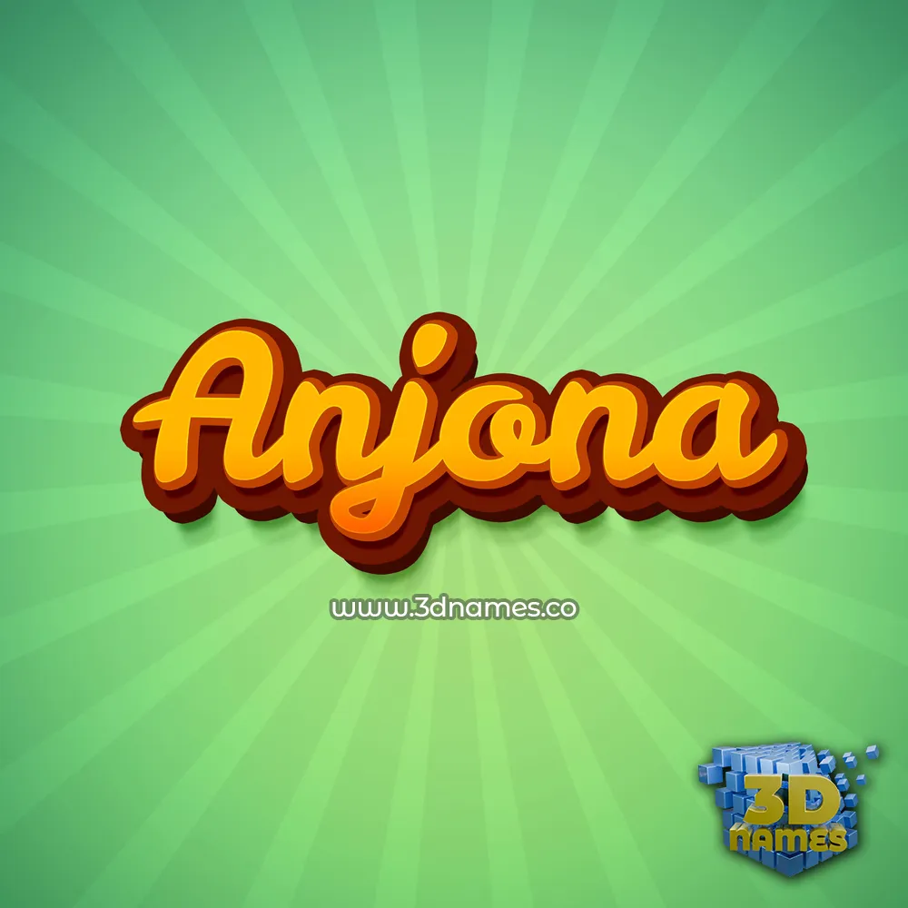 anjona in Green Rays style - 3D name wallpaper