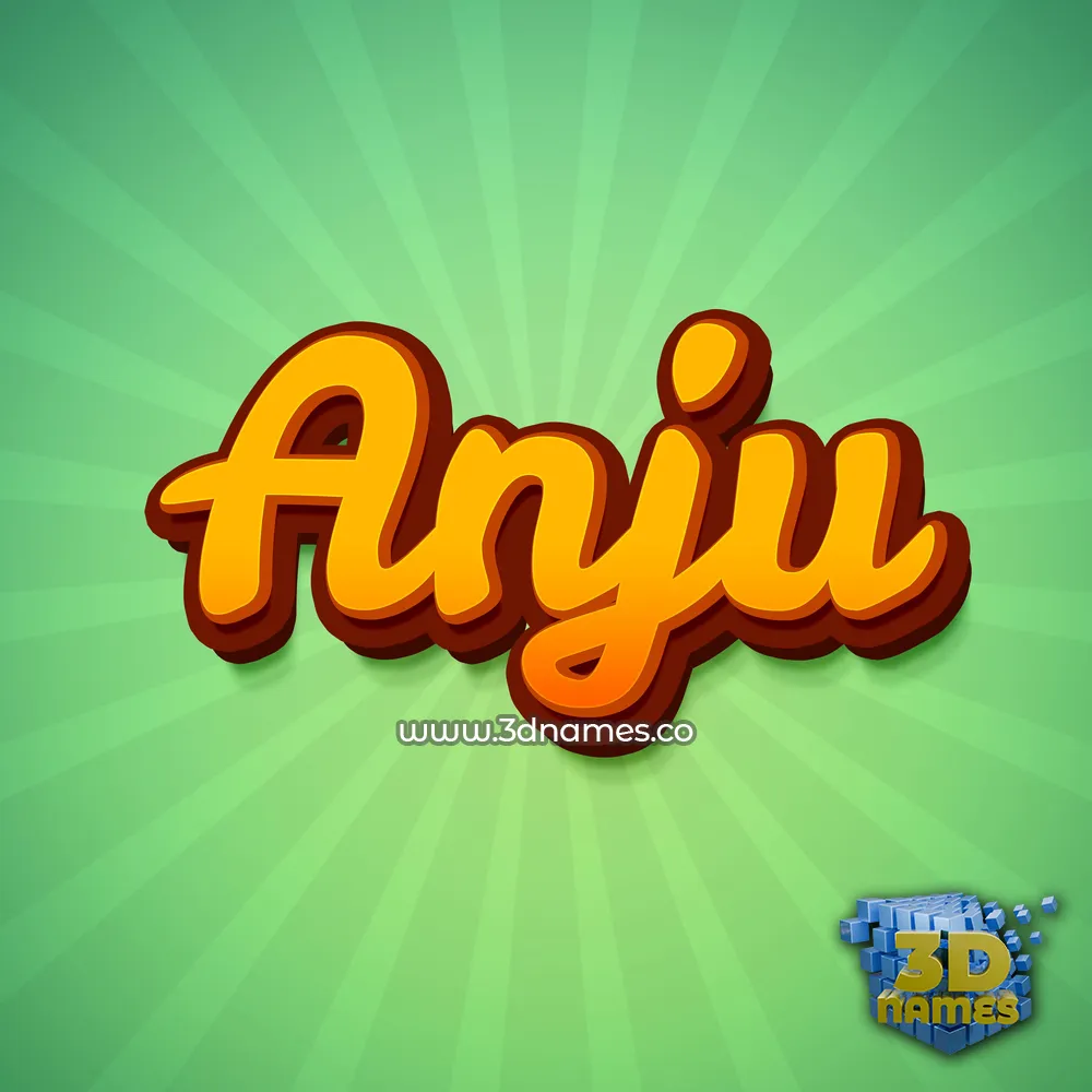 anju in Green Rays style - 3D name wallpaper