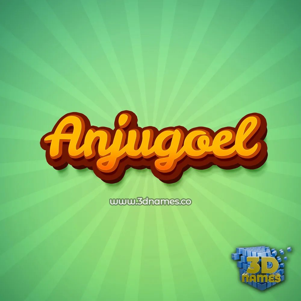 anjugoel in Green Rays style - 3D name wallpaper