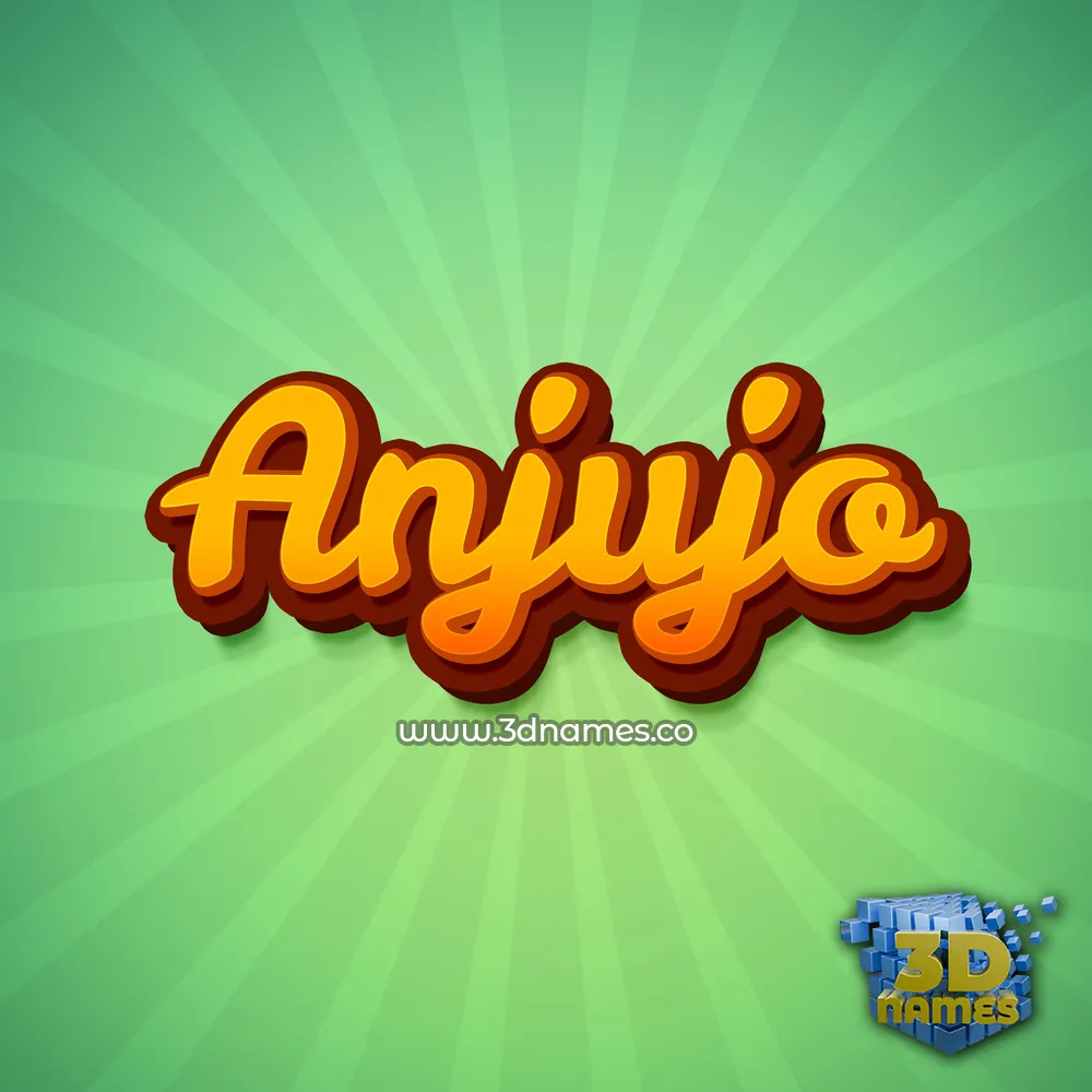 anjujo in Green Rays style - 3D name wallpaper