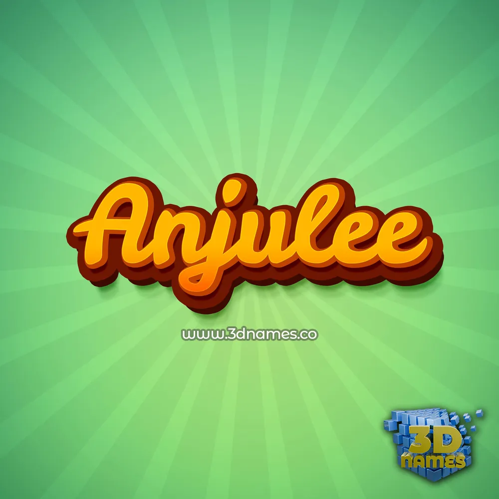 anjulee in Green Rays style - 3D name wallpaper