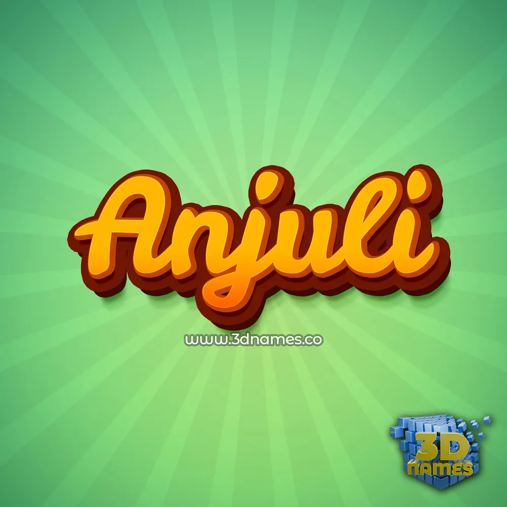 anjuli in Green Rays style - 3D name wallpaper