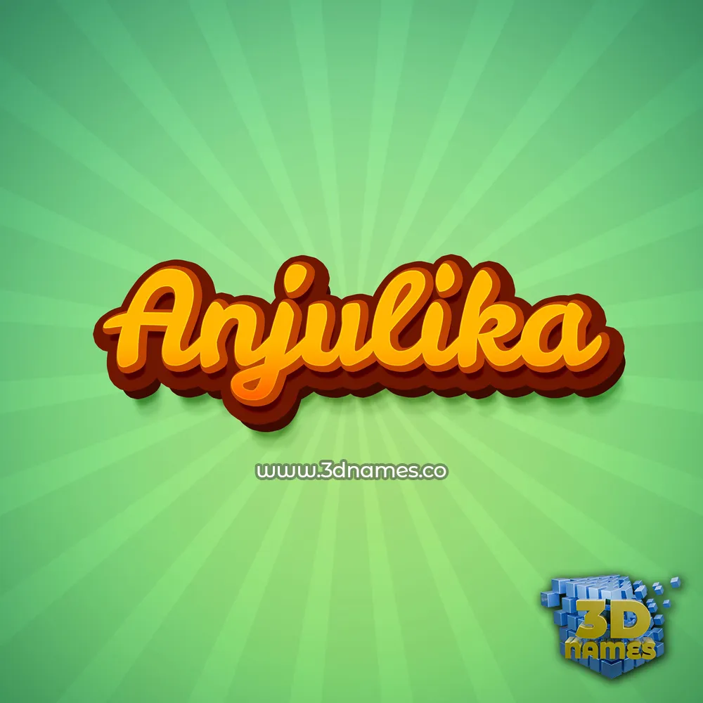 anjulika in Green Rays style - 3D name wallpaper