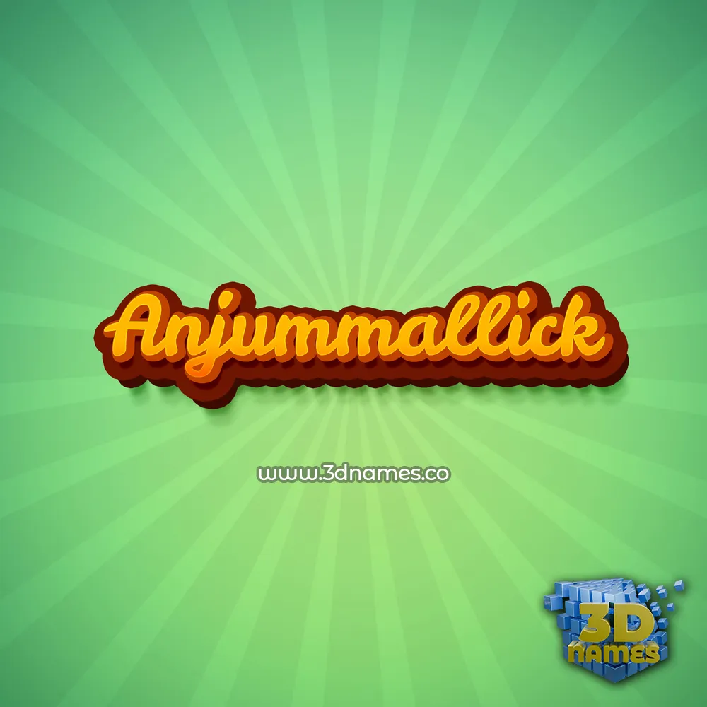 anjummallick in Green Rays style - 3D name wallpaper