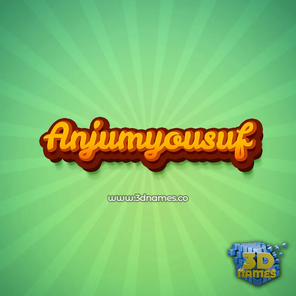 anjumyousuf in Green Rays style - 3D name wallpaper