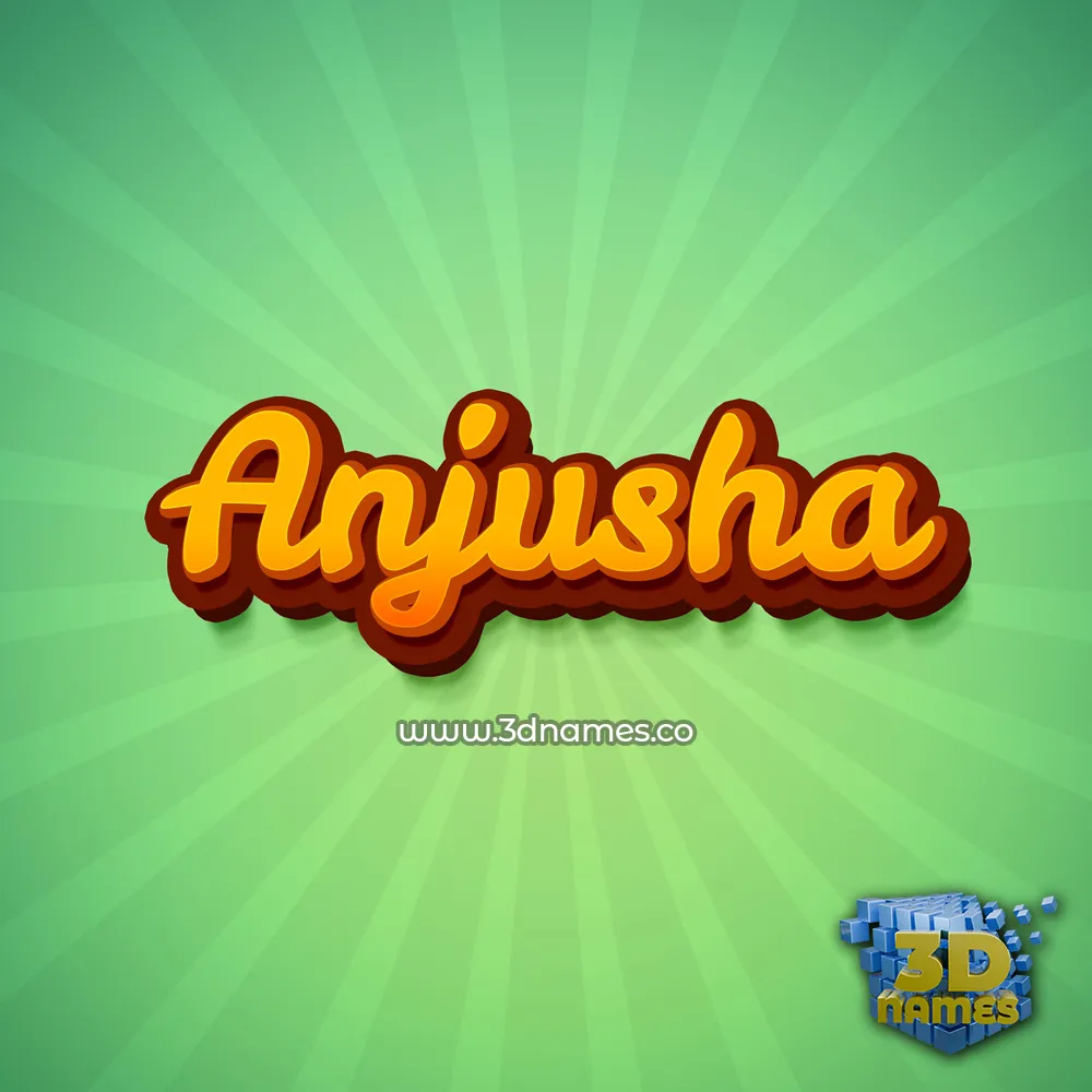 anjusha in Green Rays style - 3D name wallpaper