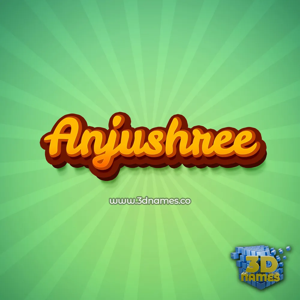 anjushree in Green Rays style - 3D name wallpaper