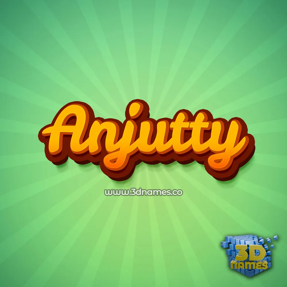 anjutty in Green Rays style - 3D name wallpaper