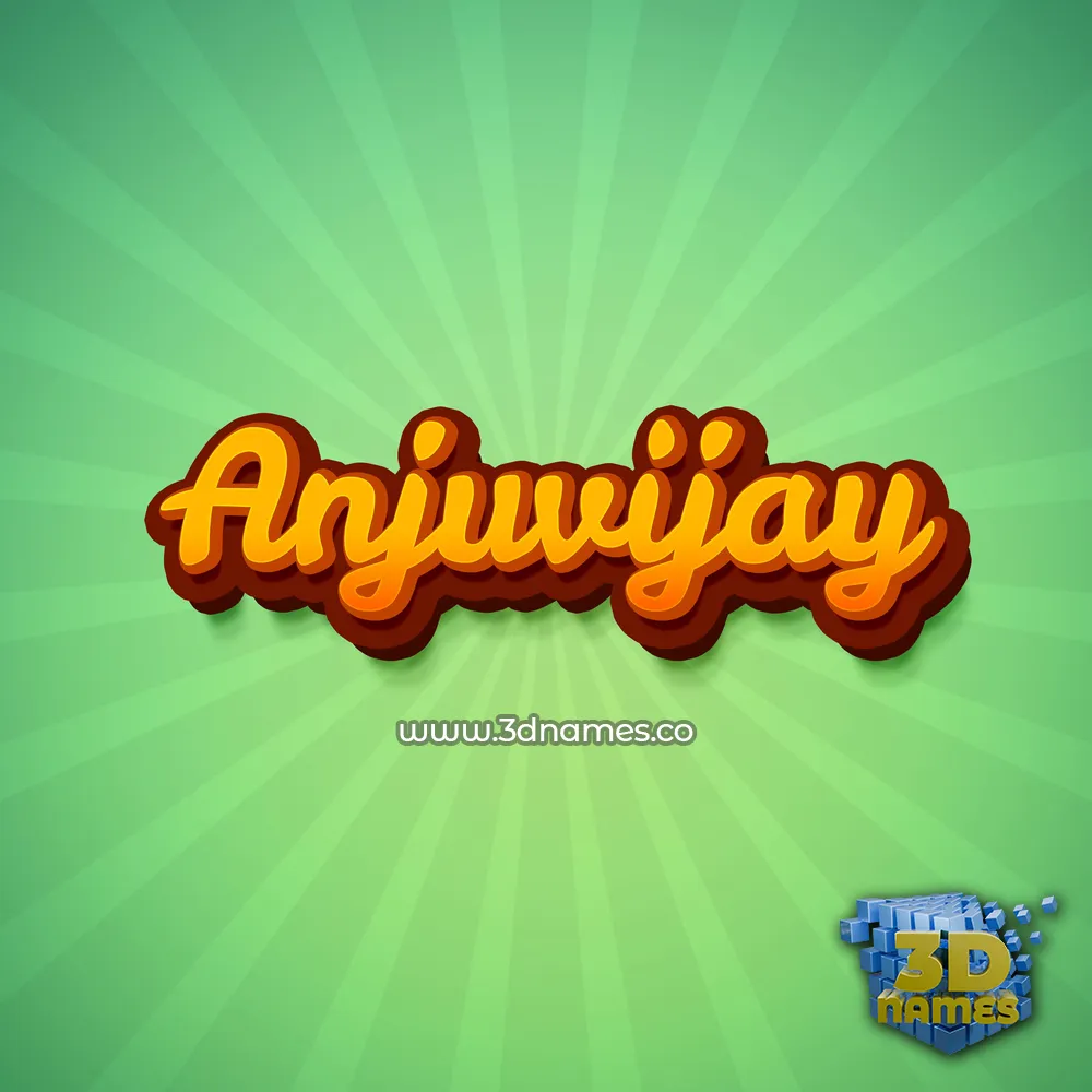 anjuvijay in Green Rays style - 3D name wallpaper