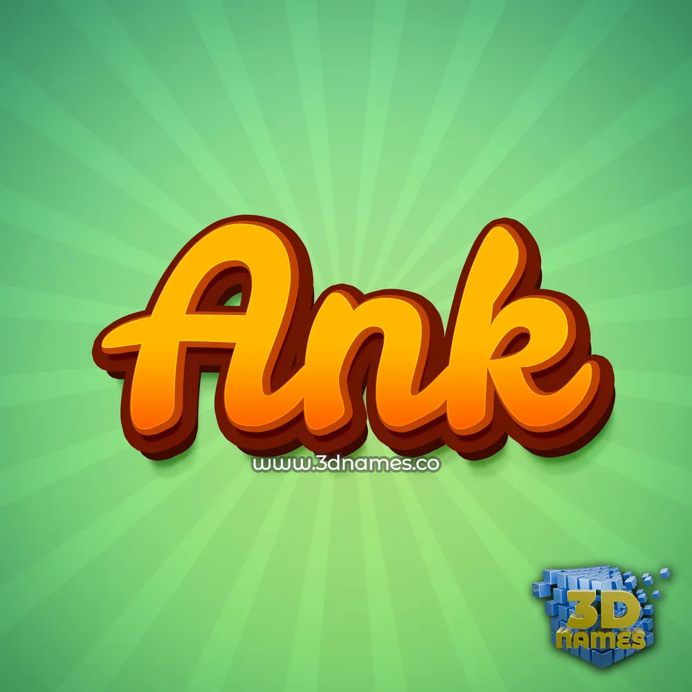 ank in Green Rays style - 3D name wallpaper