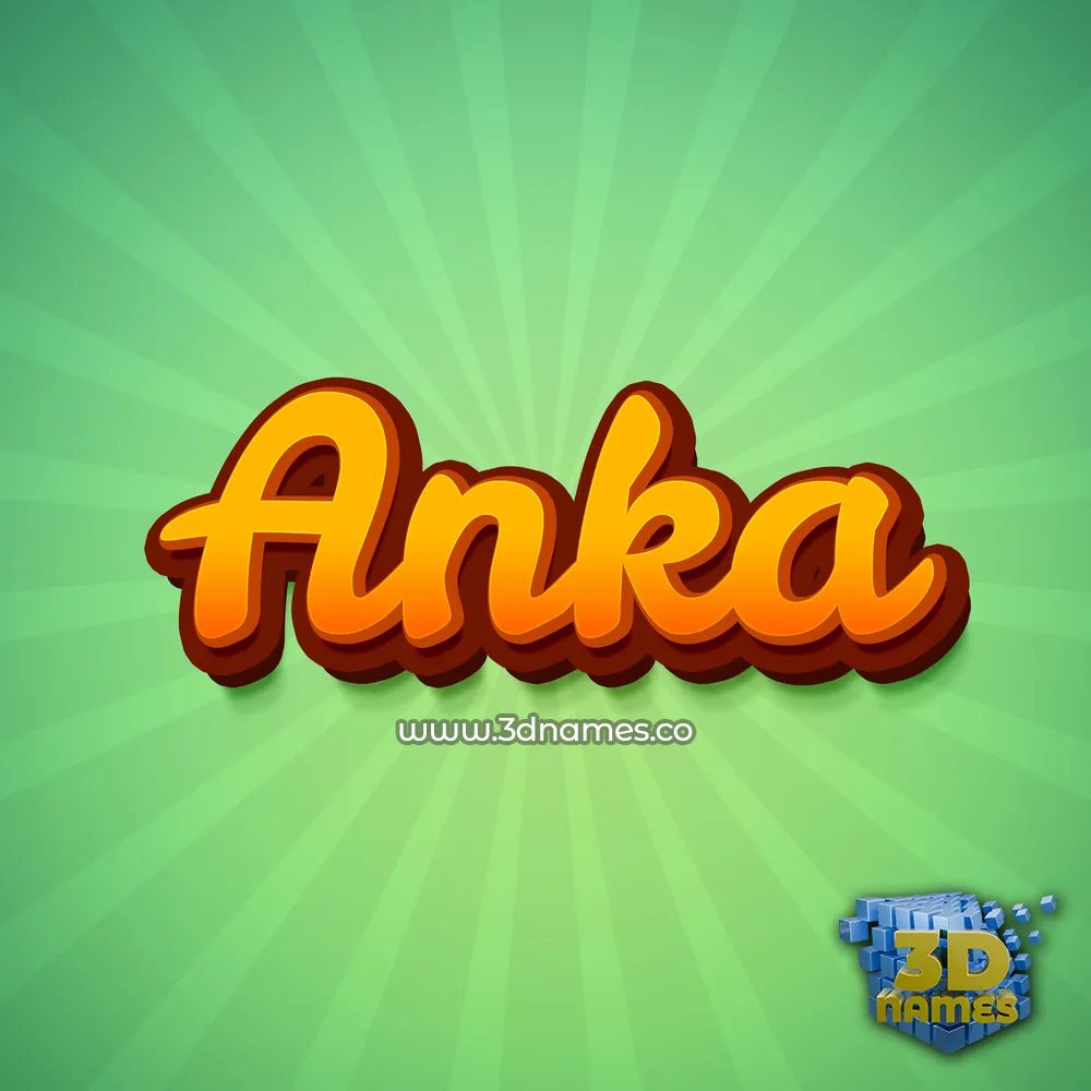 anka in Green Rays style - 3D name wallpaper