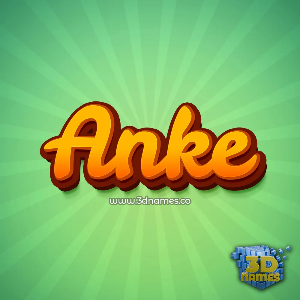 anke in Green Rays style - 3D name wallpaper