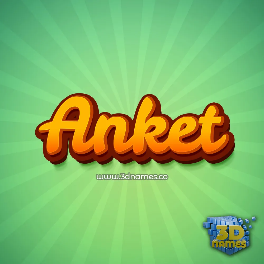 anket in Green Rays style - 3D name wallpaper