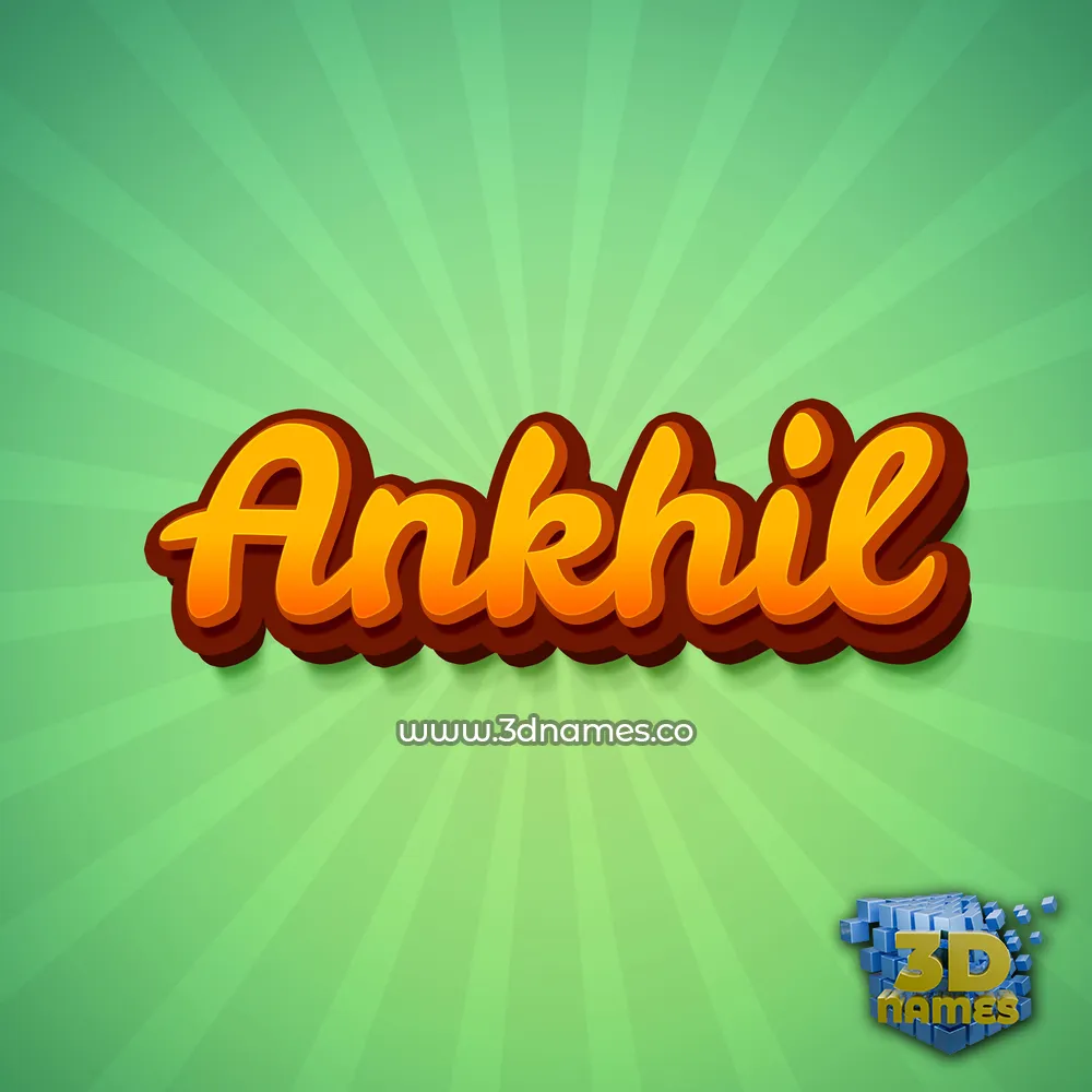 ankhil in Green Rays style - 3D name wallpaper