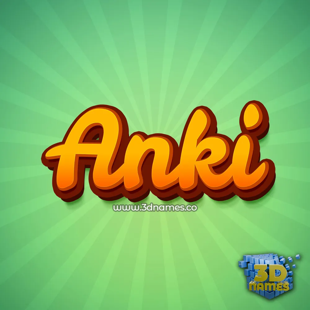 anki in Green Rays style - 3D name wallpaper