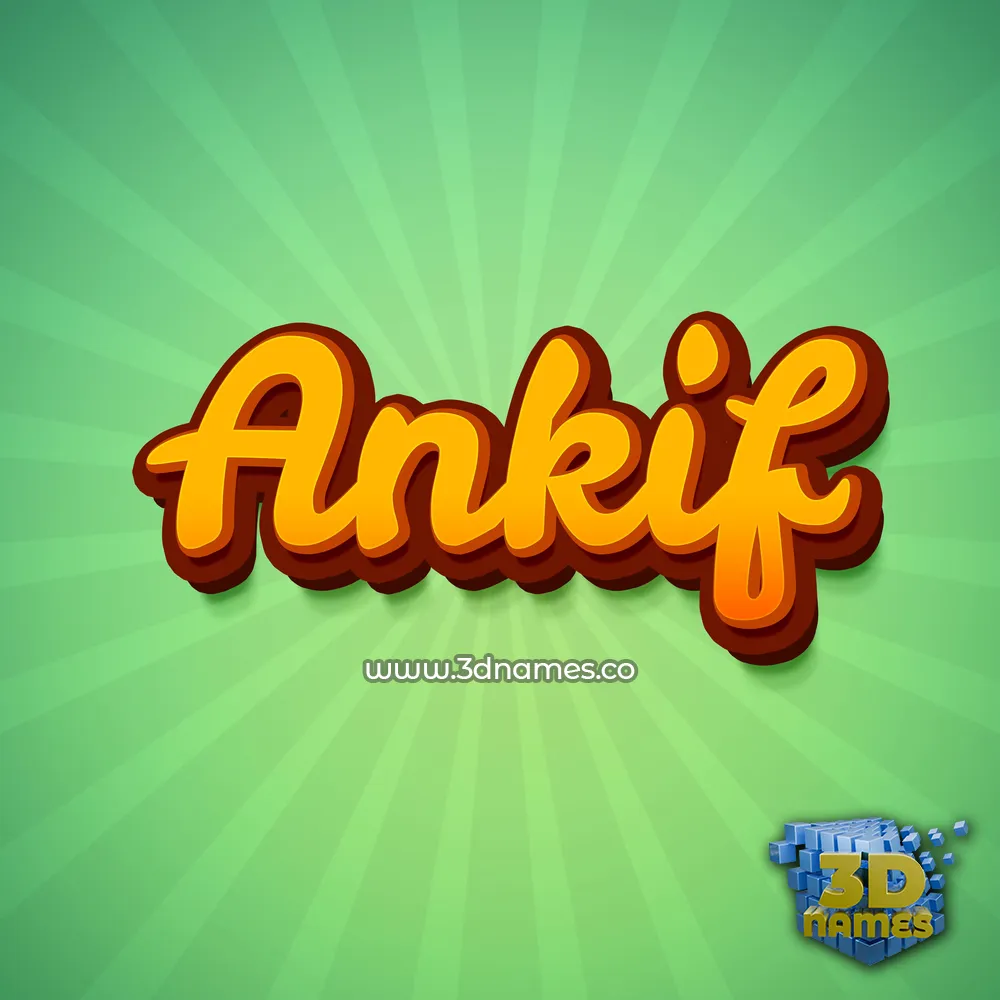 ankif in Green Rays style - 3D name wallpaper