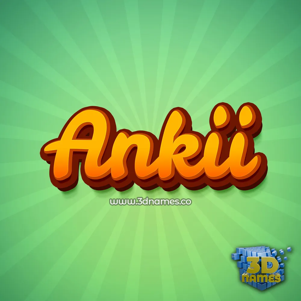 ankii in Green Rays style - 3D name wallpaper