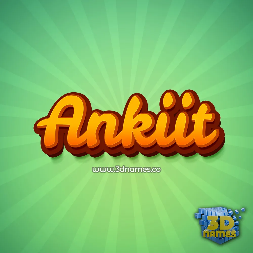 ankiit in Green Rays style - 3D name wallpaper