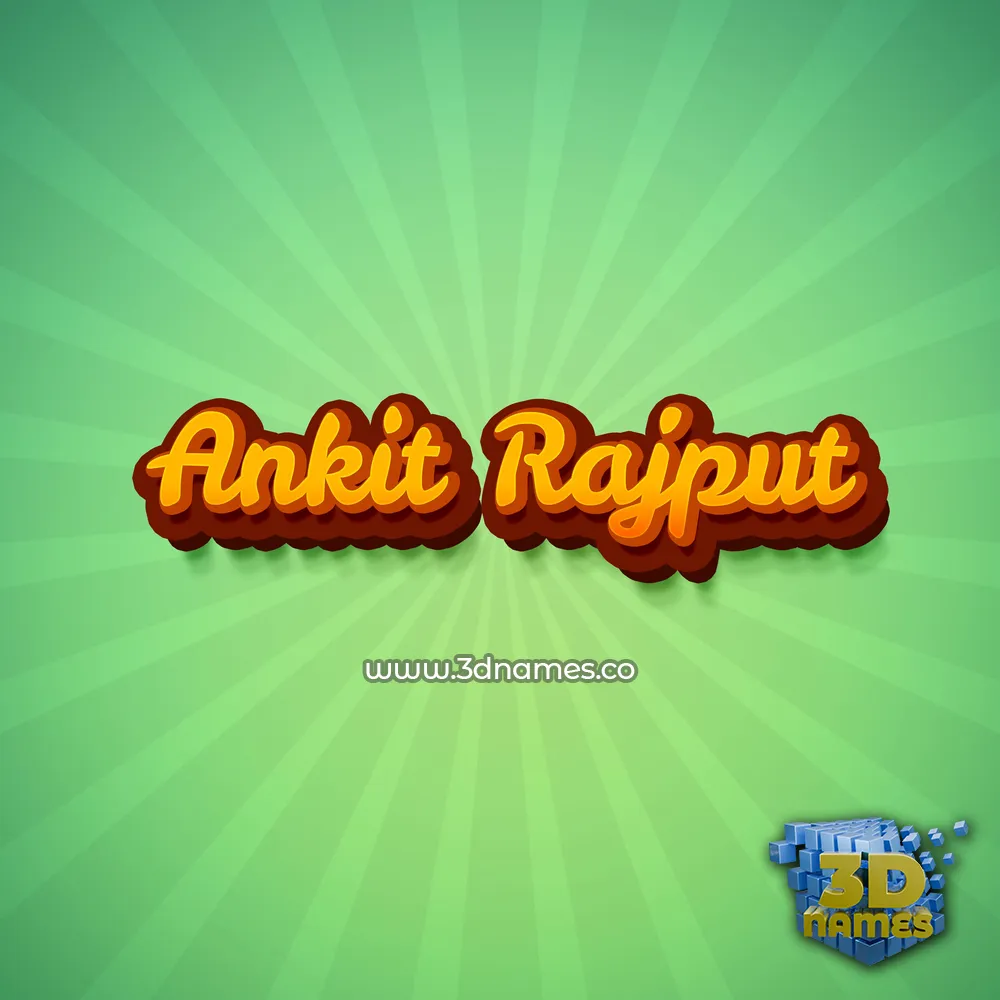 ankit rajput in Green Rays style - 3D name wallpaper