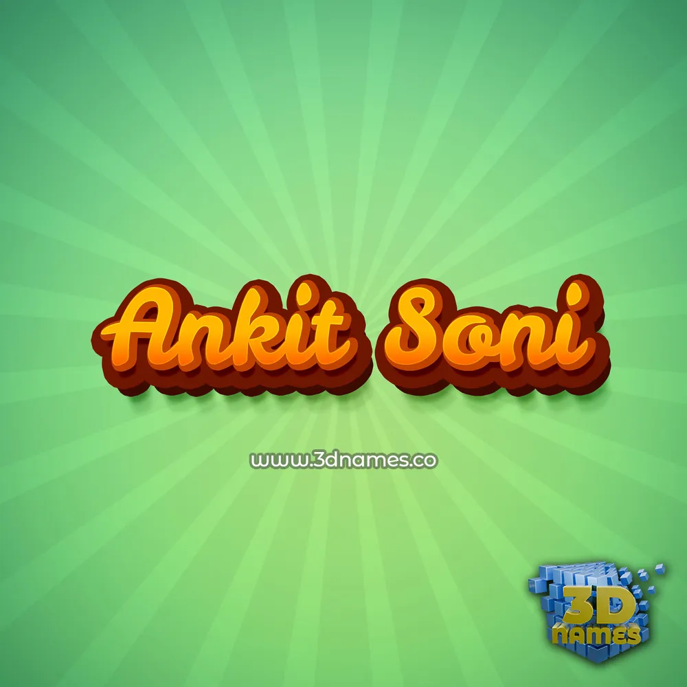 ankit soni in Green Rays style - 3D name wallpaper