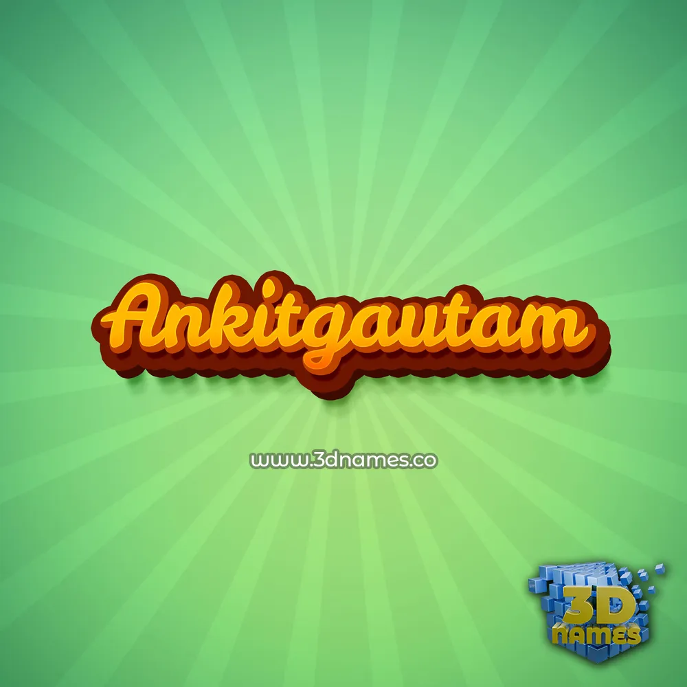 ankitgautam in Green Rays style - 3D name wallpaper