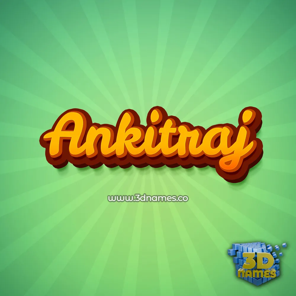 ankitraj in Green Rays style - 3D name wallpaper