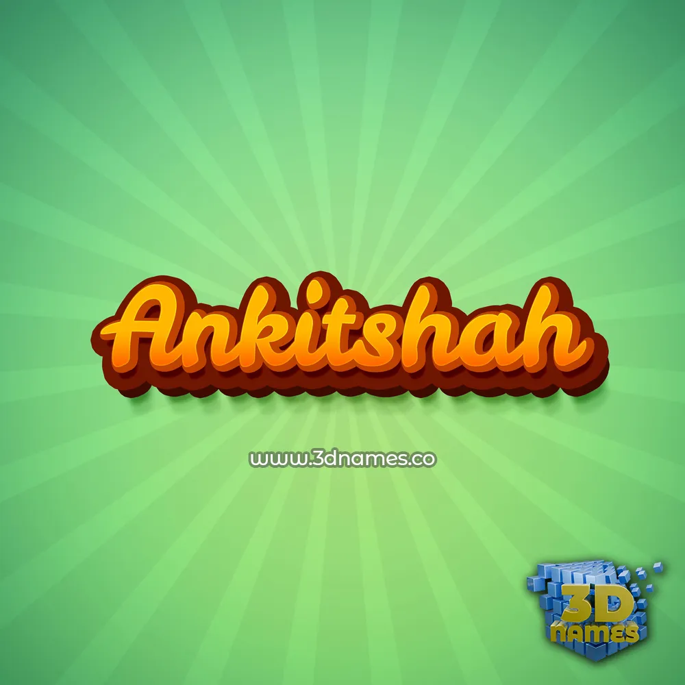 ankitshah in Green Rays style - 3D name wallpaper