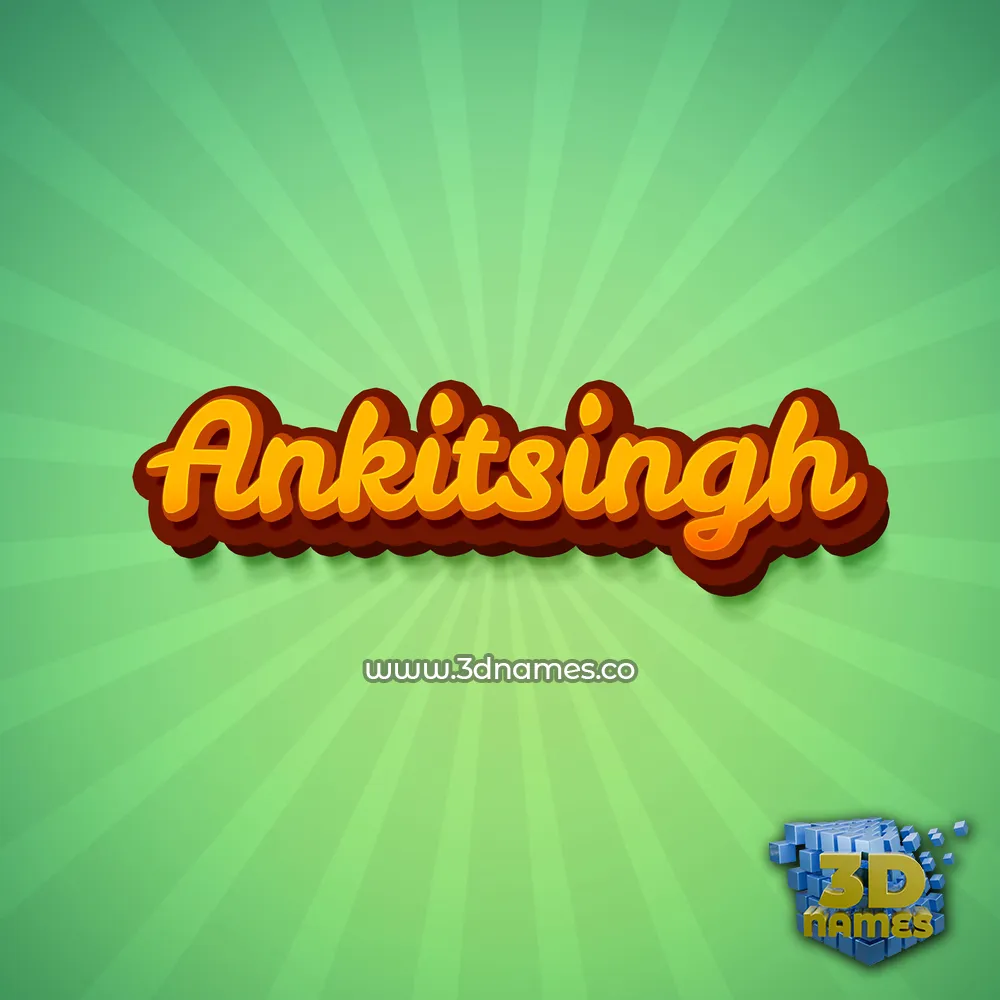 ankitsingh in Green Rays style - 3D name wallpaper