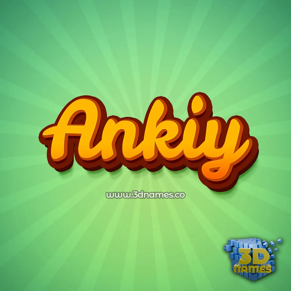 ankiy in Green Rays style - 3D name wallpaper
