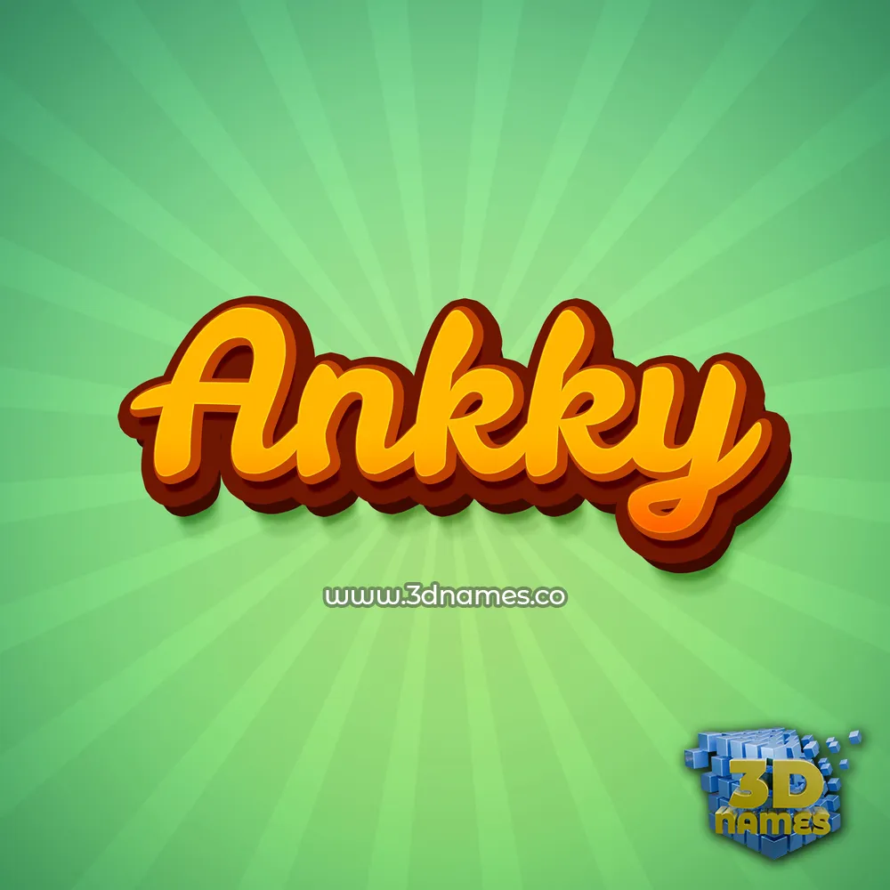 ankky in Green Rays style - 3D name wallpaper