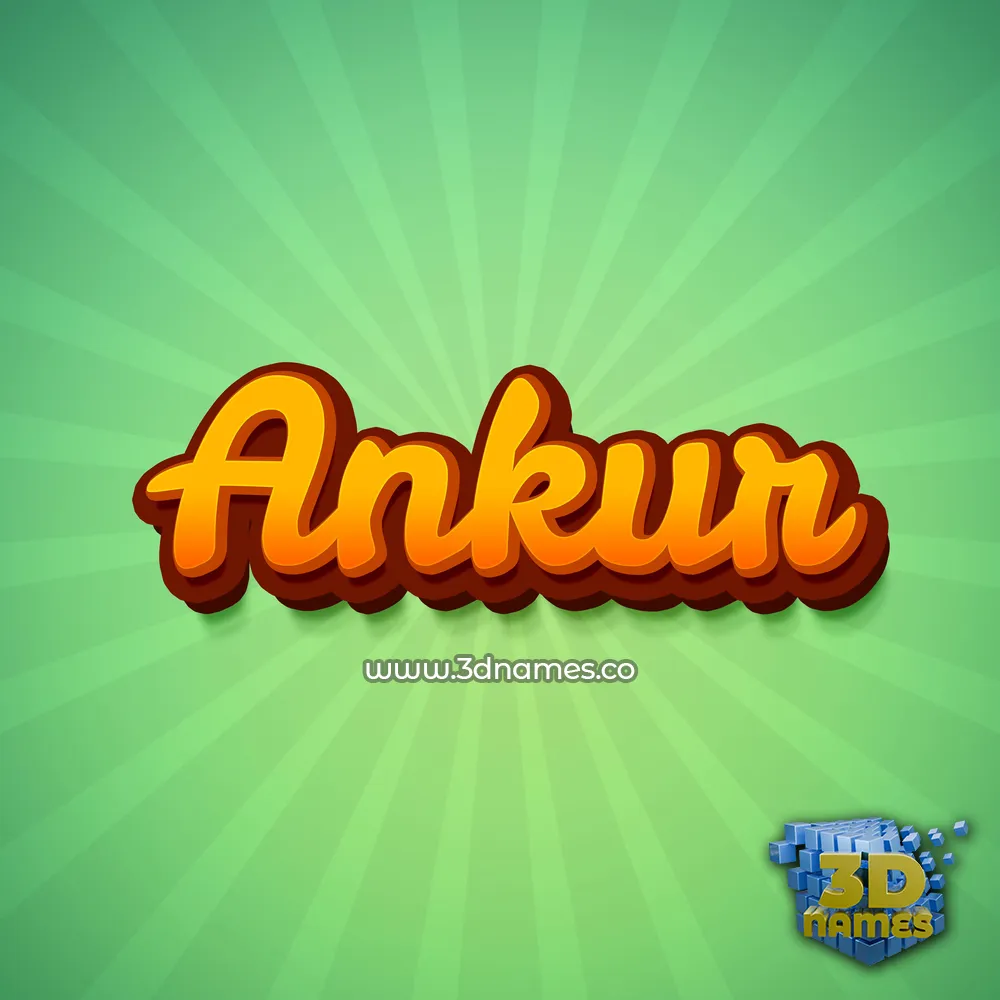 ankur in Green Rays style - 3D name wallpaper