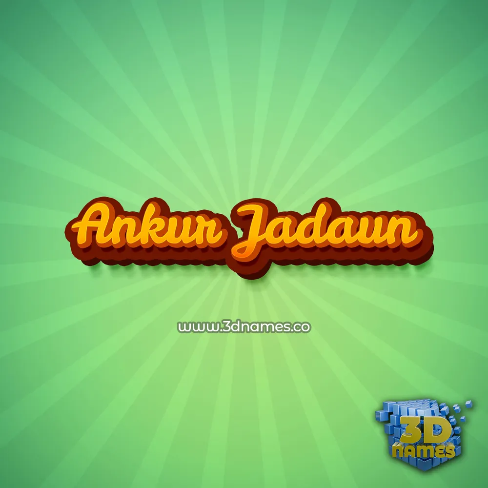 ankur jadaun in Green Rays style - 3D name wallpaper