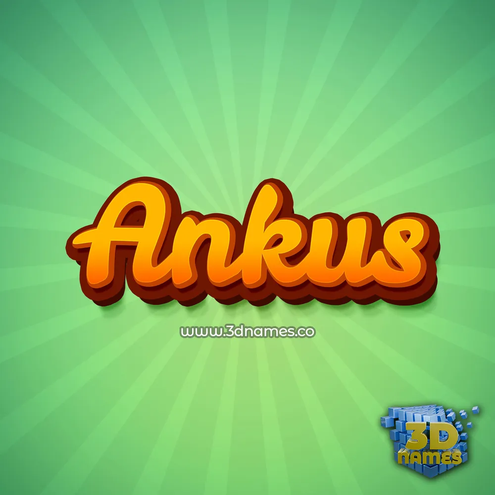ankus in Green Rays style - 3D name wallpaper