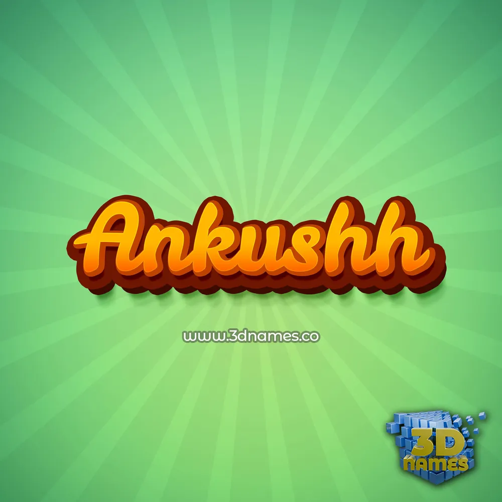 ankushh in Green Rays style - 3D name wallpaper