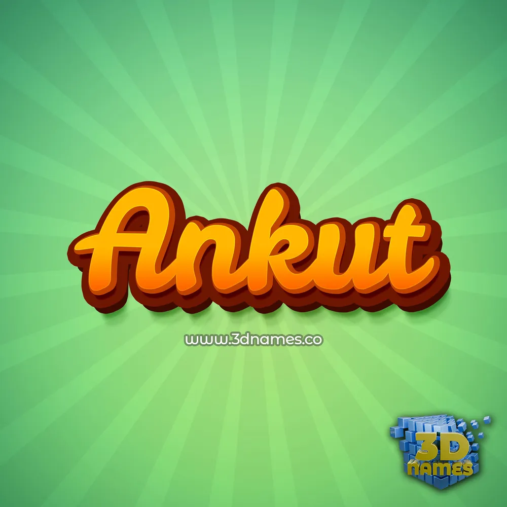 ankut in Green Rays style - 3D name wallpaper