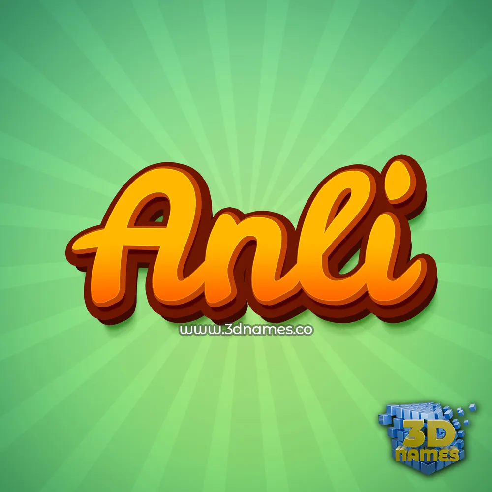 anli in Green Rays style - 3D name wallpaper