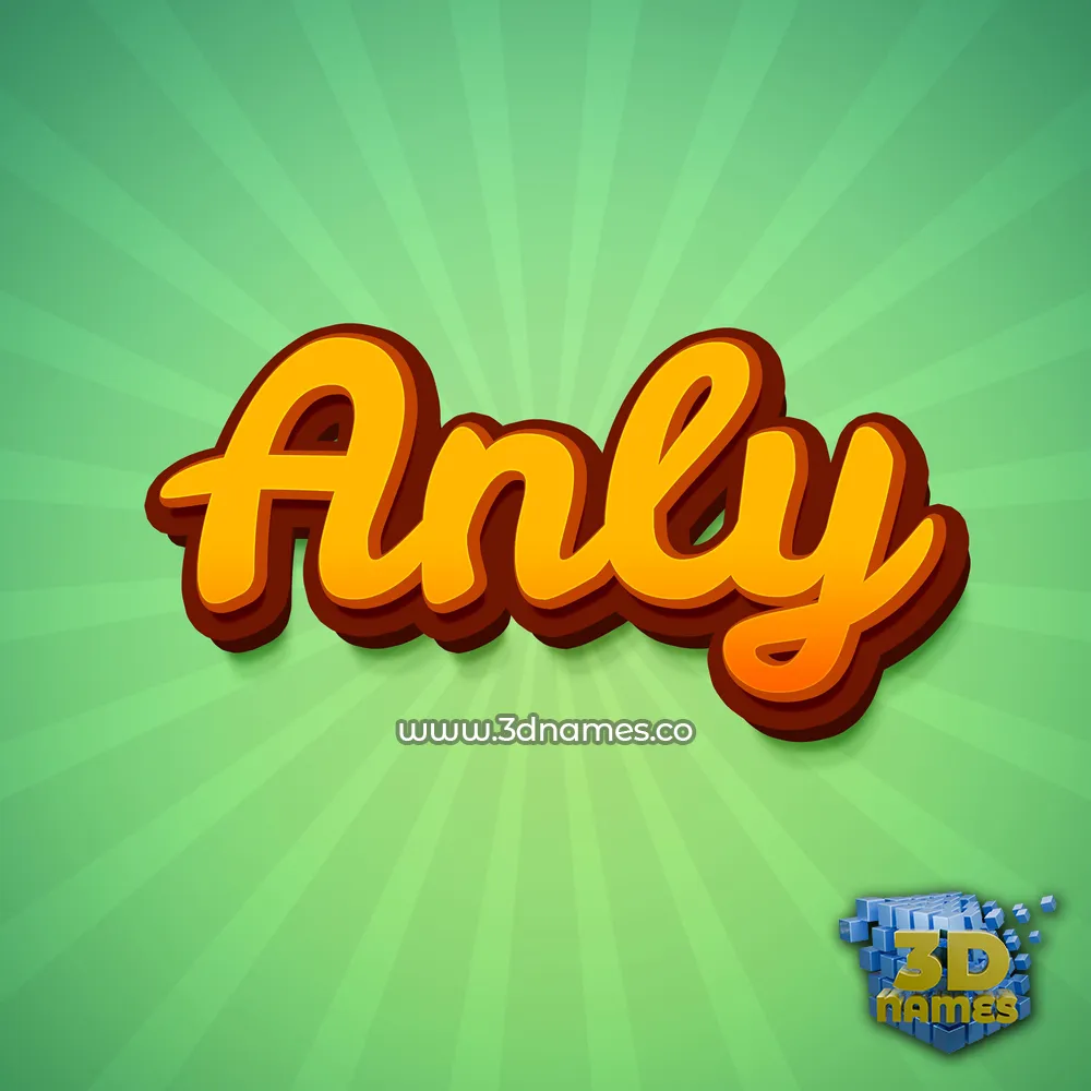 anly in Green Rays style - 3D name wallpaper