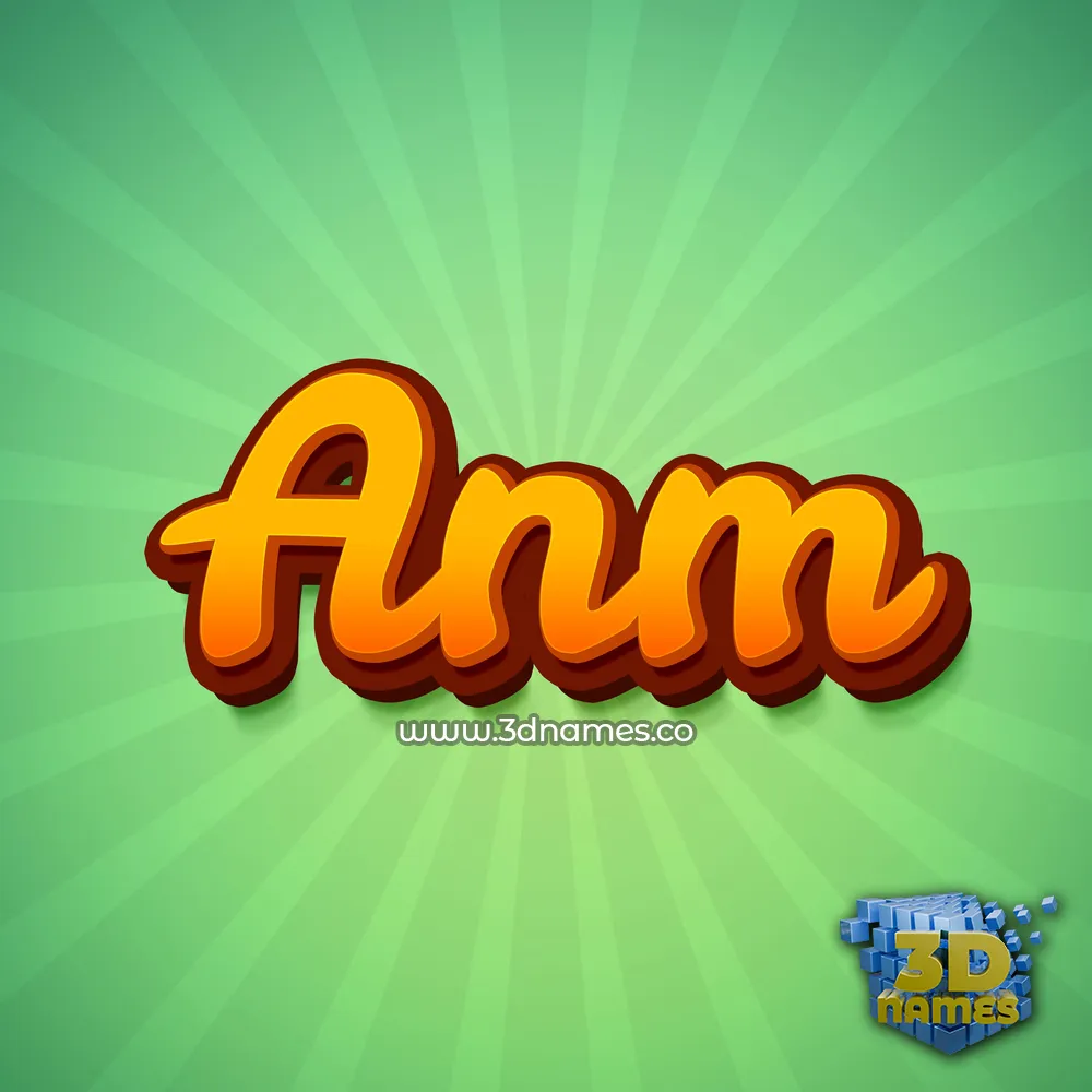 anm in Green Rays style - 3D name wallpaper