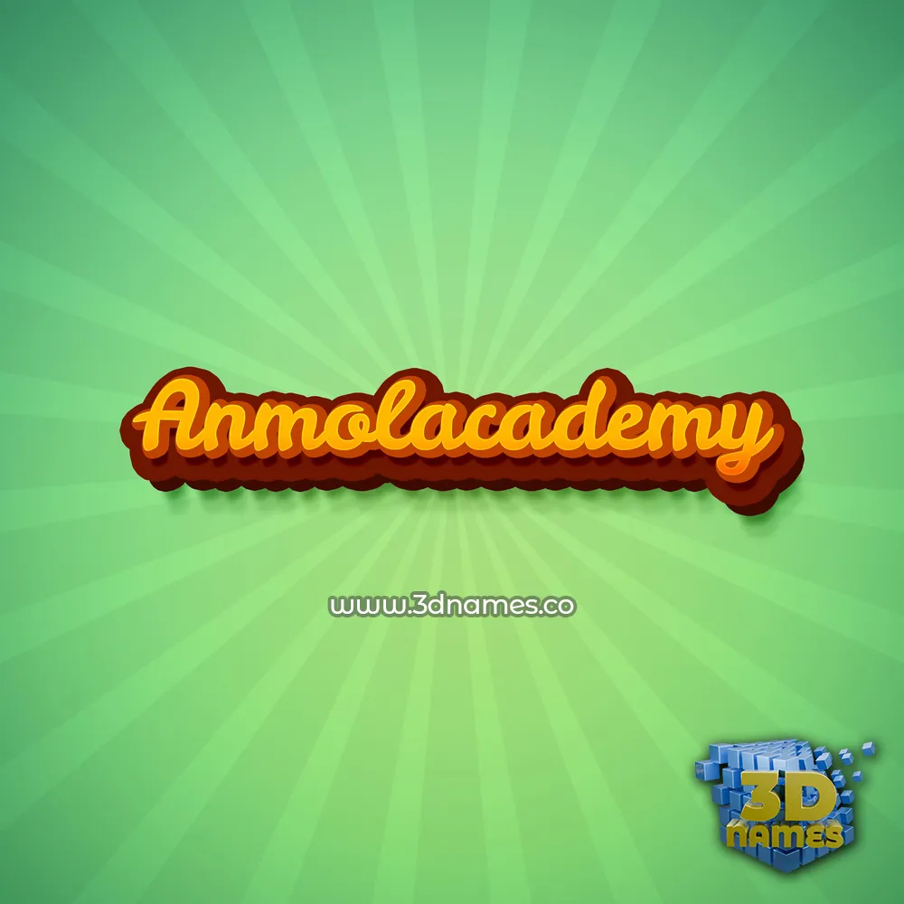 anmolacademy in Green Rays style - 3D name wallpaper