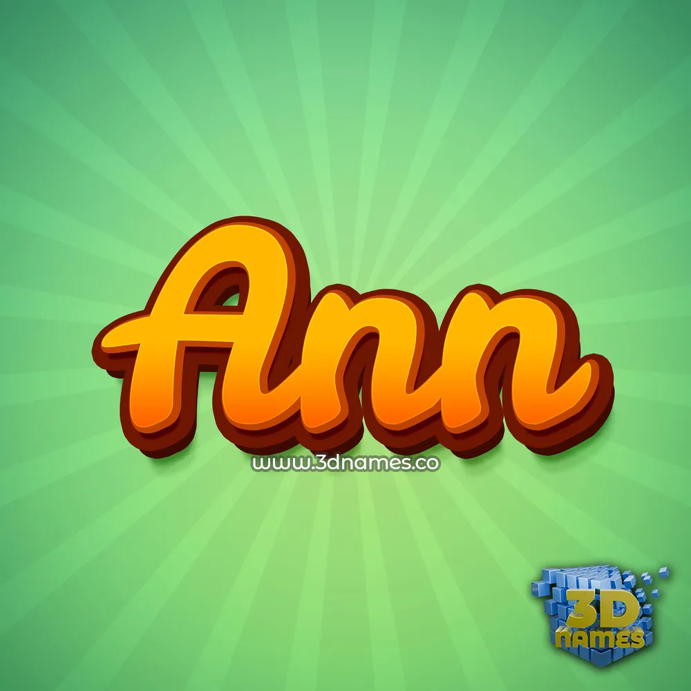 ann in Green Rays style - 3D name wallpaper