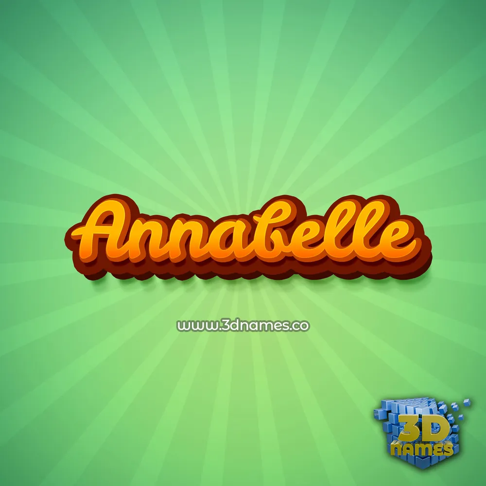 annabelle in Green Rays style - 3D name wallpaper