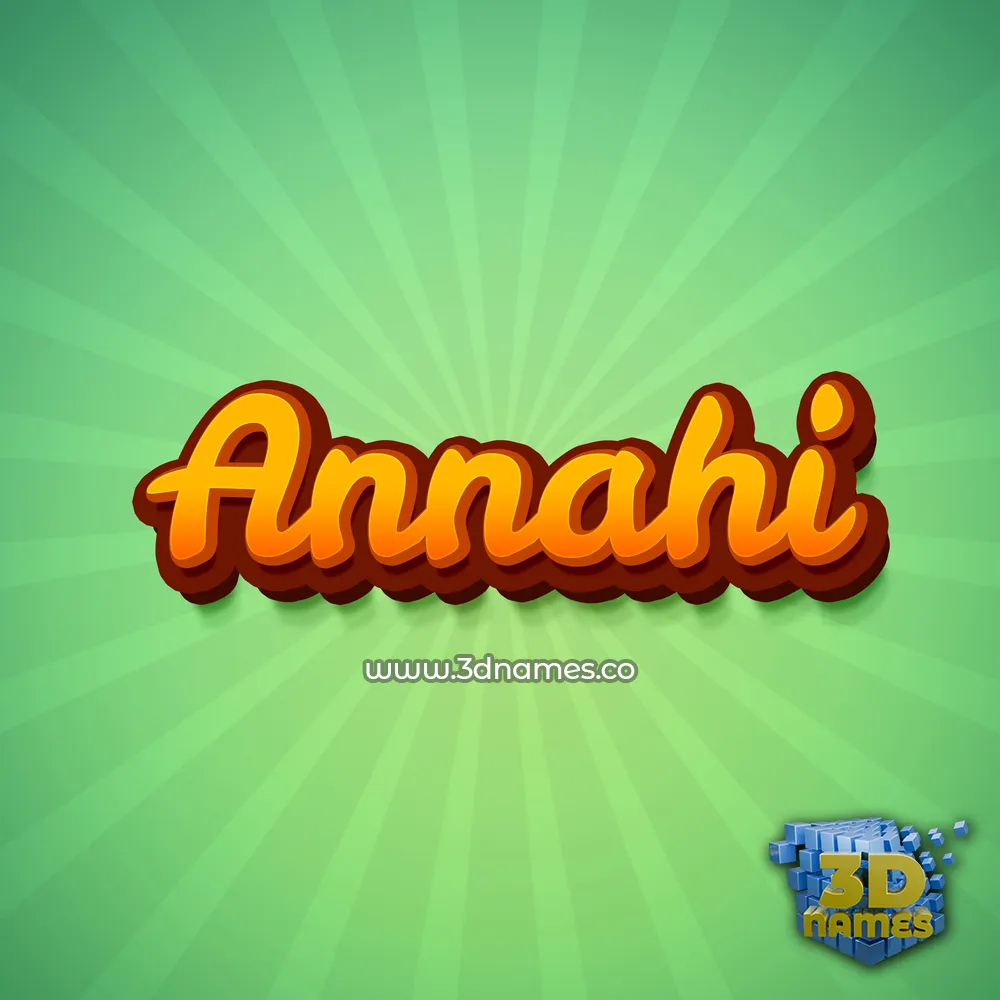 annahi in Green Rays style - 3D name wallpaper