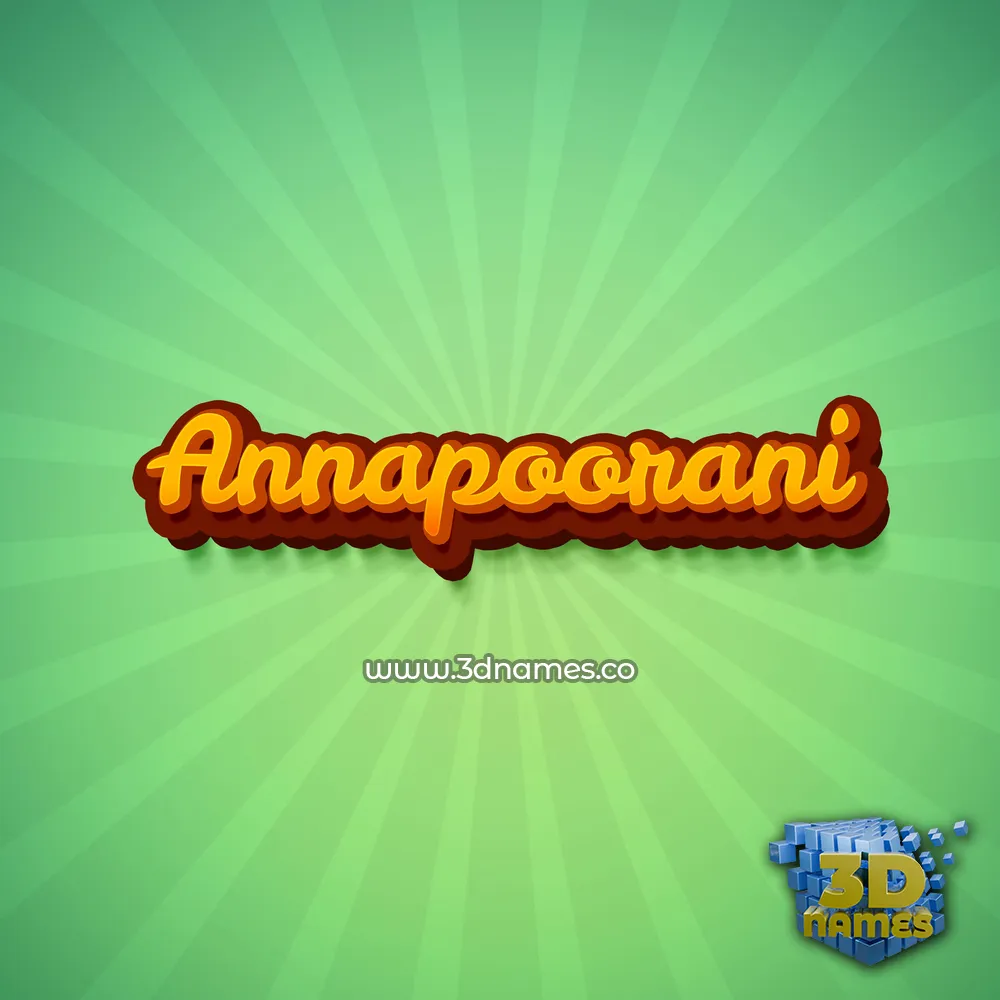 annapoorani in Green Rays style - 3D name wallpaper
