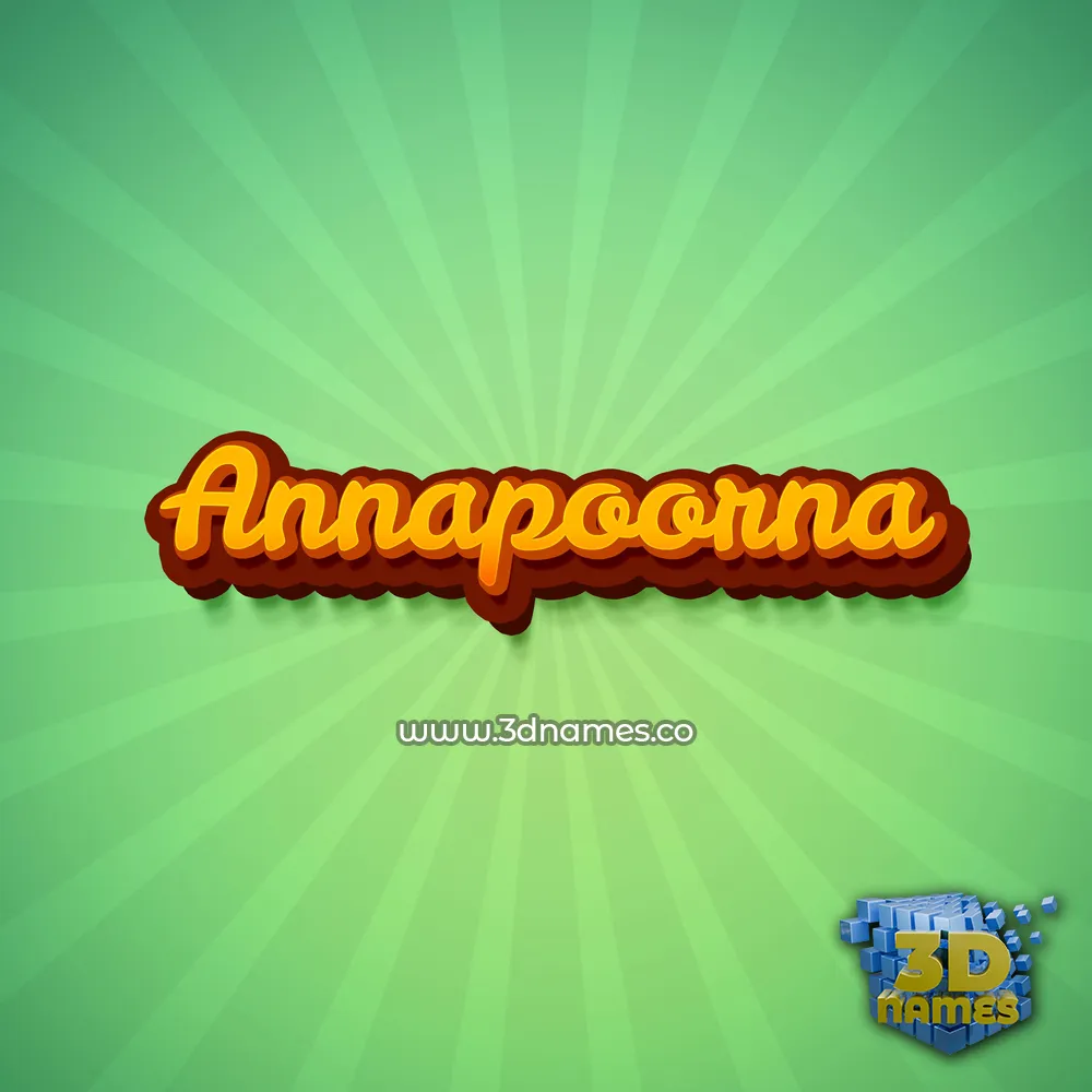 annapoorna in Green Rays style - 3D name wallpaper