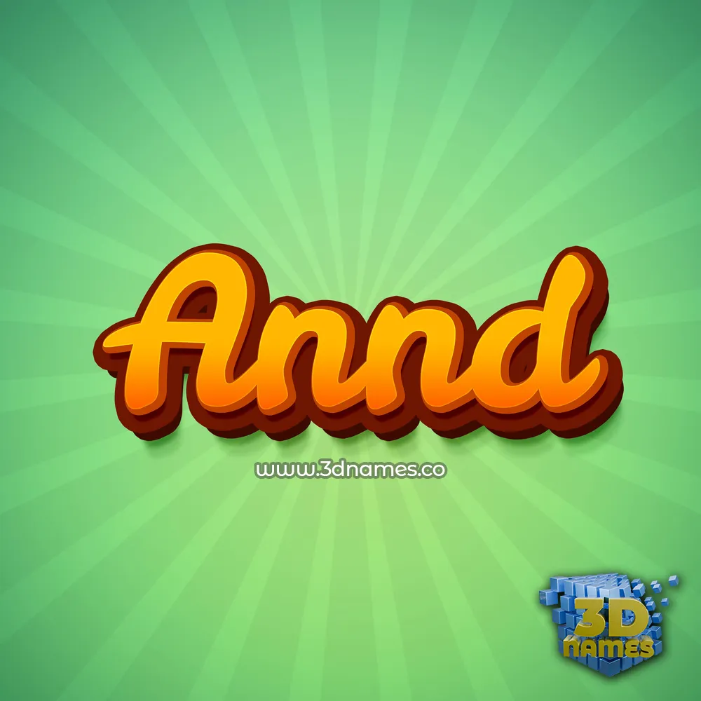 annd in Green Rays style - 3D name wallpaper