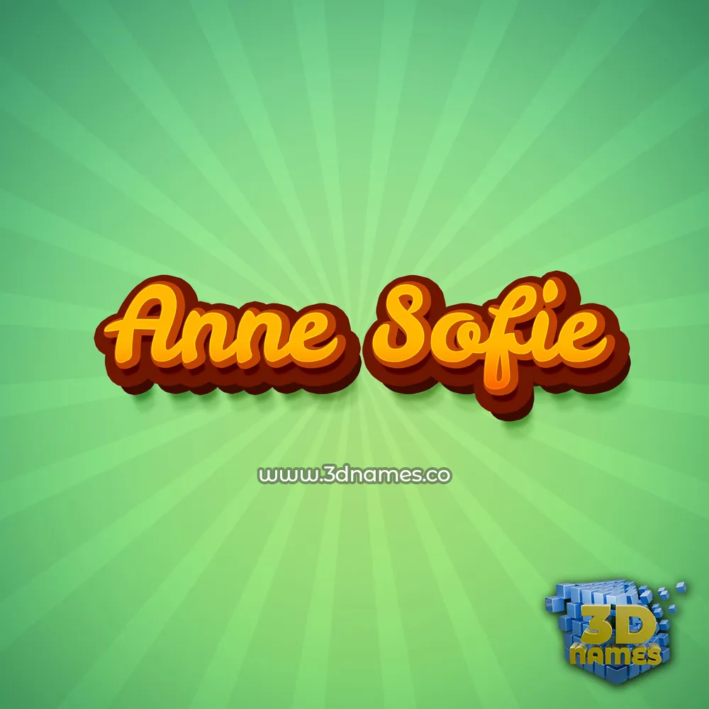 anne sofie in Green Rays style - 3D name wallpaper