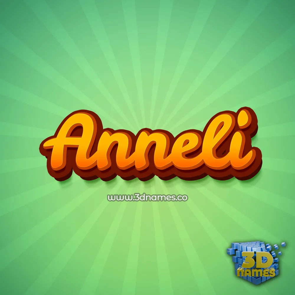 anneli in Green Rays style - 3D name wallpaper