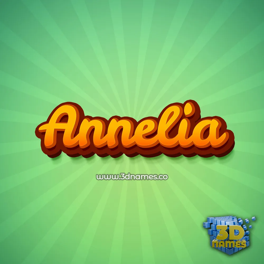 annelia in Green Rays style - 3D name wallpaper