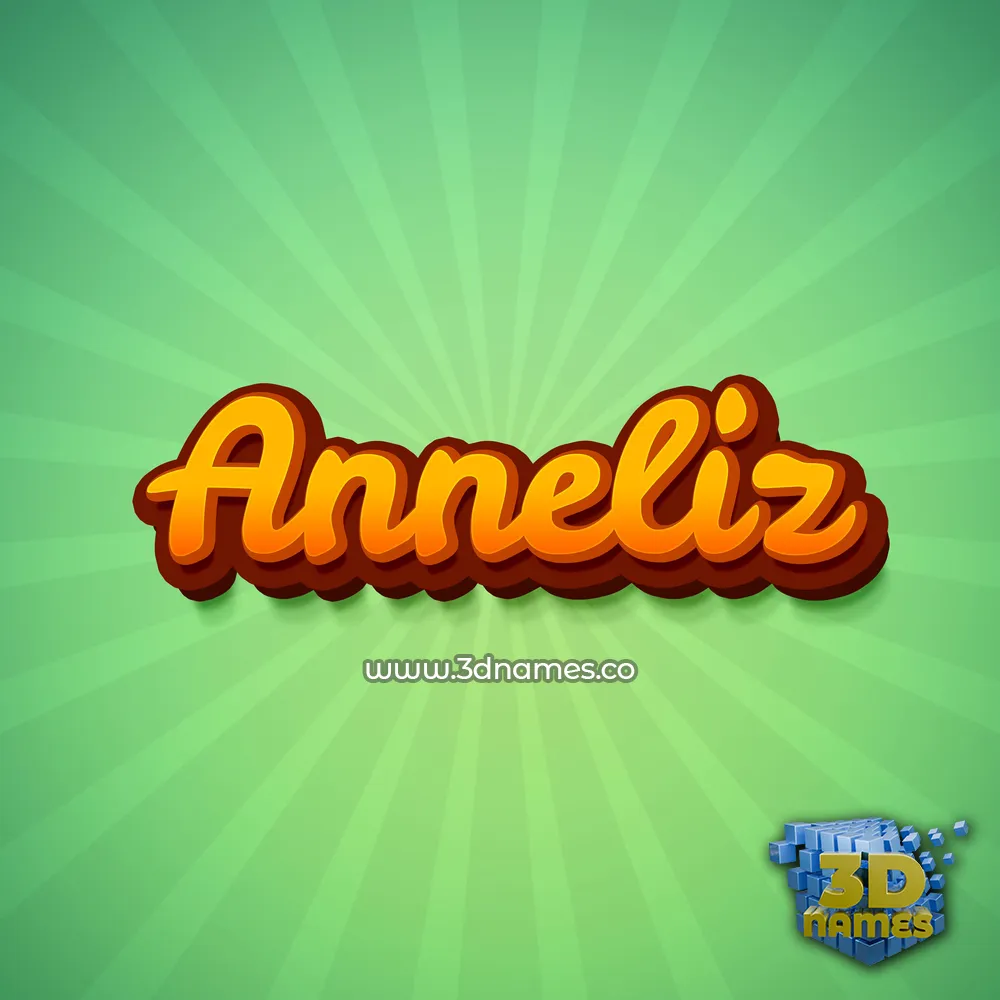 anneliz in Green Rays style - 3D name wallpaper