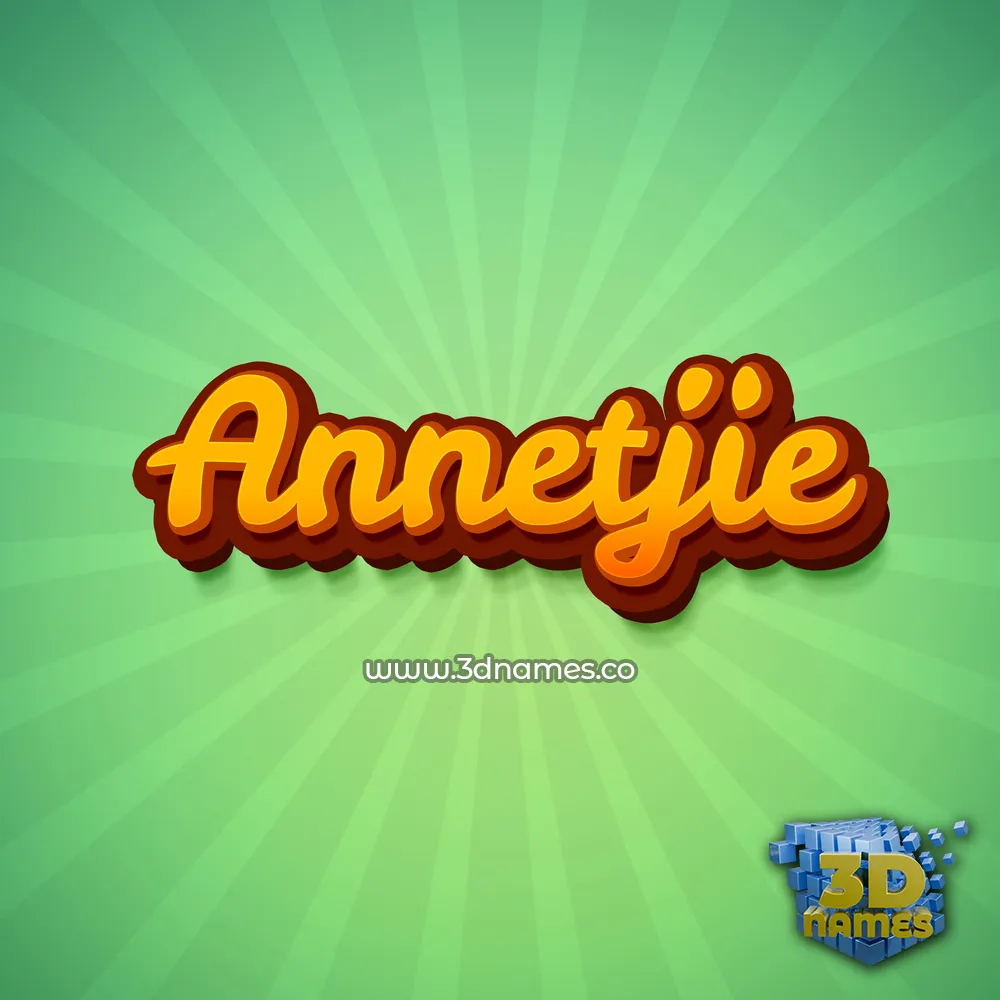 annetjie in Green Rays style - 3D name wallpaper